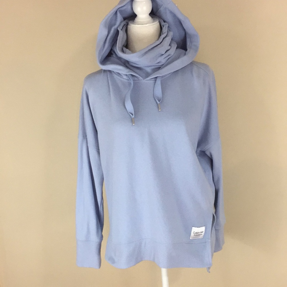 Calvin Klein Performance Light Blue Hooded Sweatshirt Hoodie M